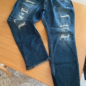 Distressed Silver Blue Jeans